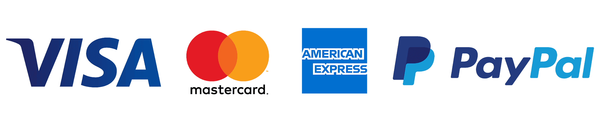 Accepted Payment Methods: Visa, Mastercard, PayPal, AMEX